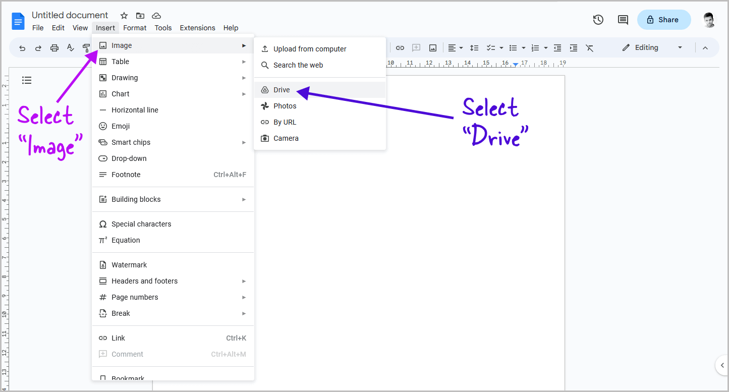 How to Insert HEIC Into Google Docs Step-3 How to Insert HEIC Into Google Docs