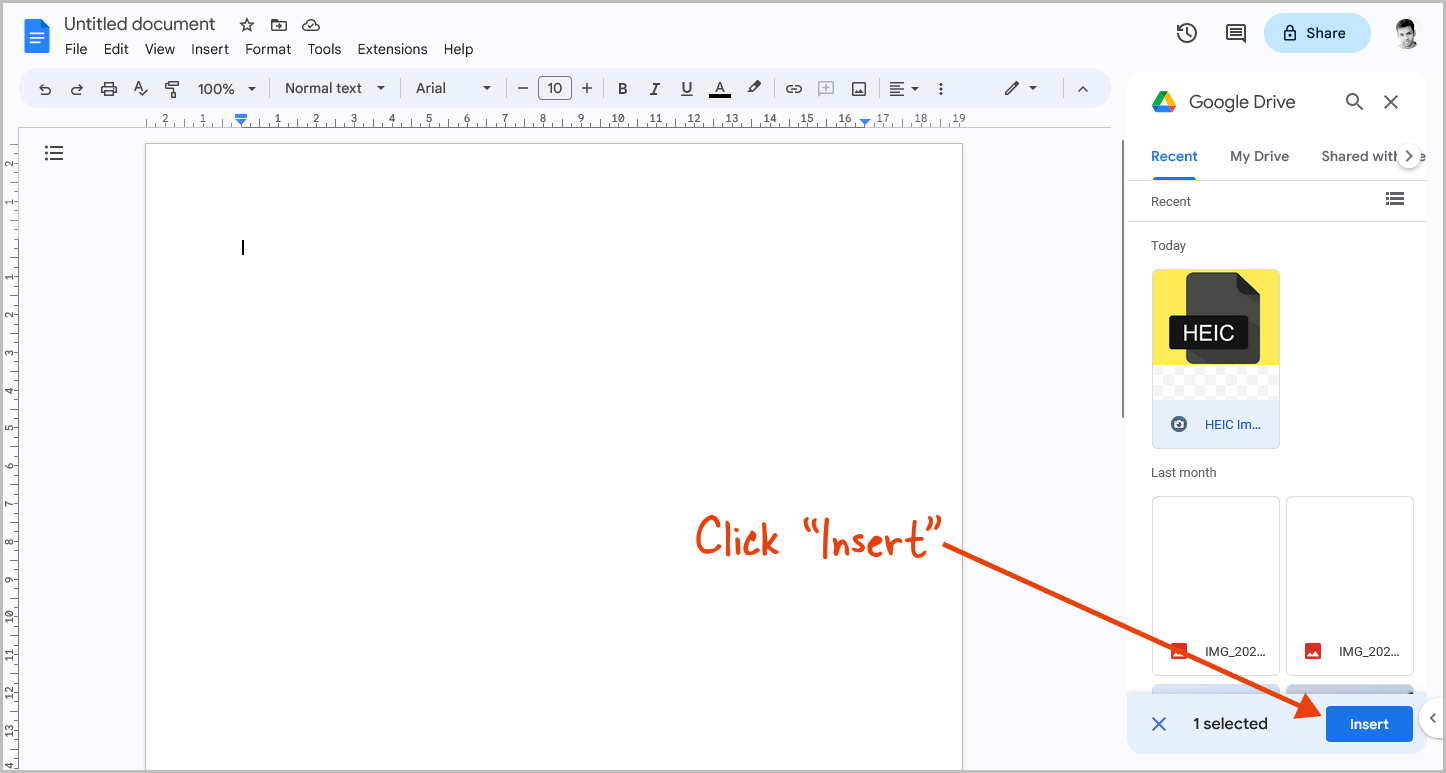 How to Insert HEIC Into Google Docs Step-5 How to Insert HEIC Into Google Docs