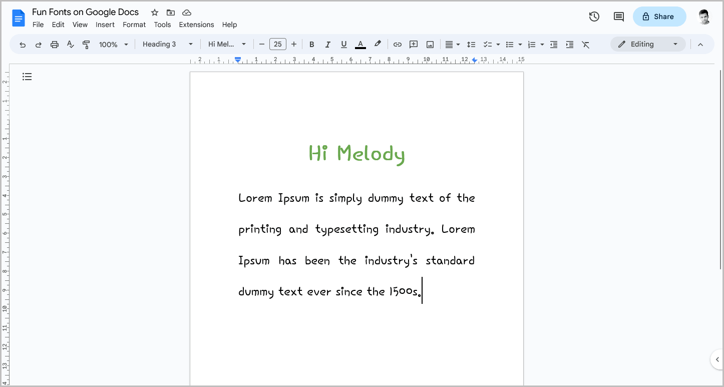 Fun Fonts on Google Docs