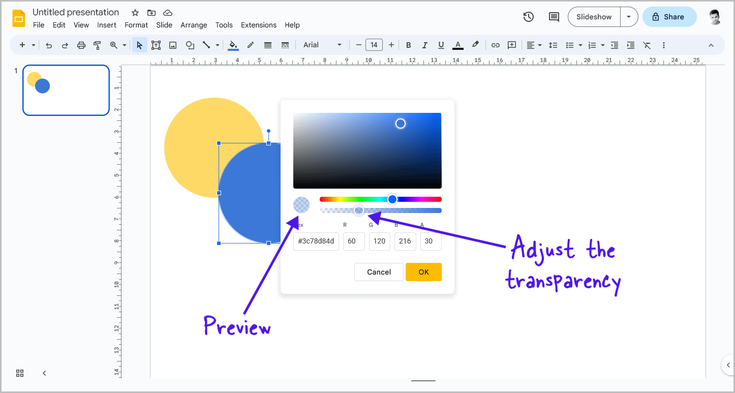 Google Slides Semi Transparent Shape Step-4 Google Slides Semi Transparent Shape