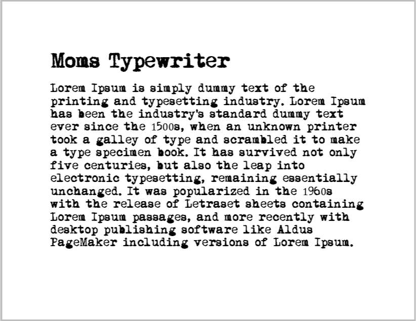Typewriter Fonts for Word