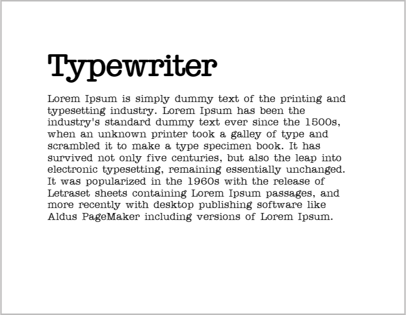 Typewriter Fonts for Word