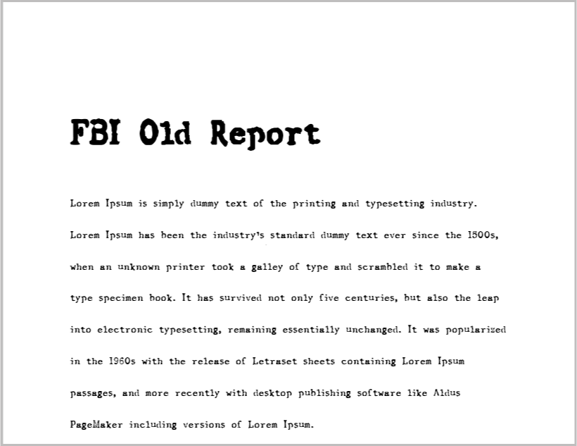 Typewriter Fonts for Word