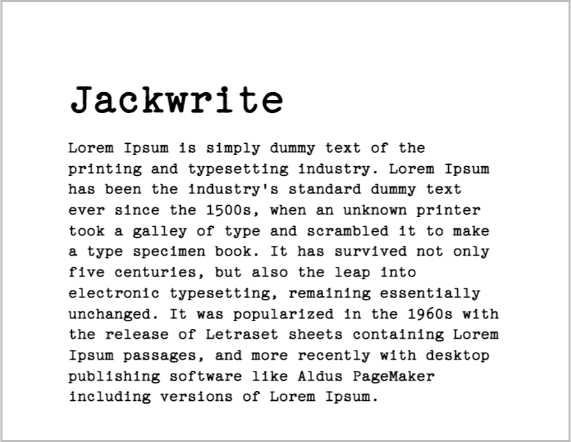 Typewriter Fonts for Word
