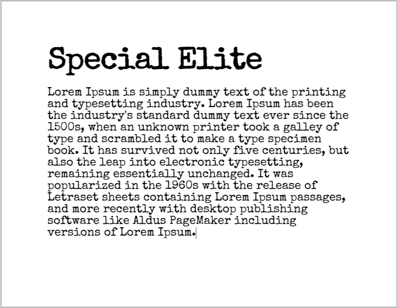 Typewriter Fonts for Word