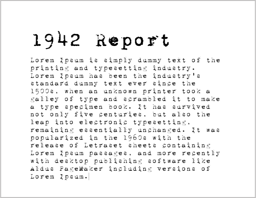 Typewriter Fonts for Word