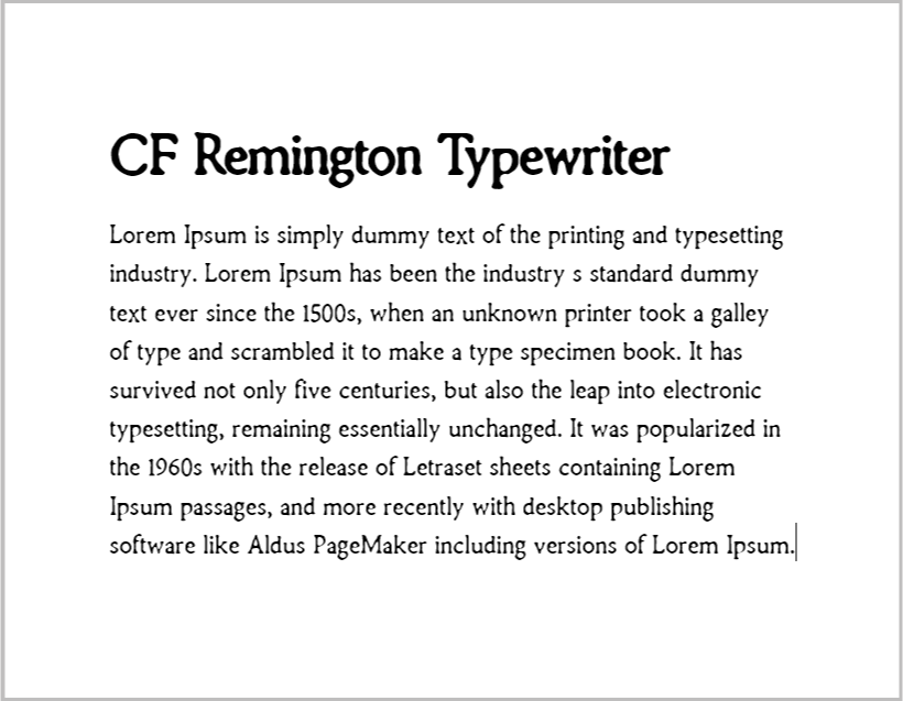 Typewriter Fonts for Word