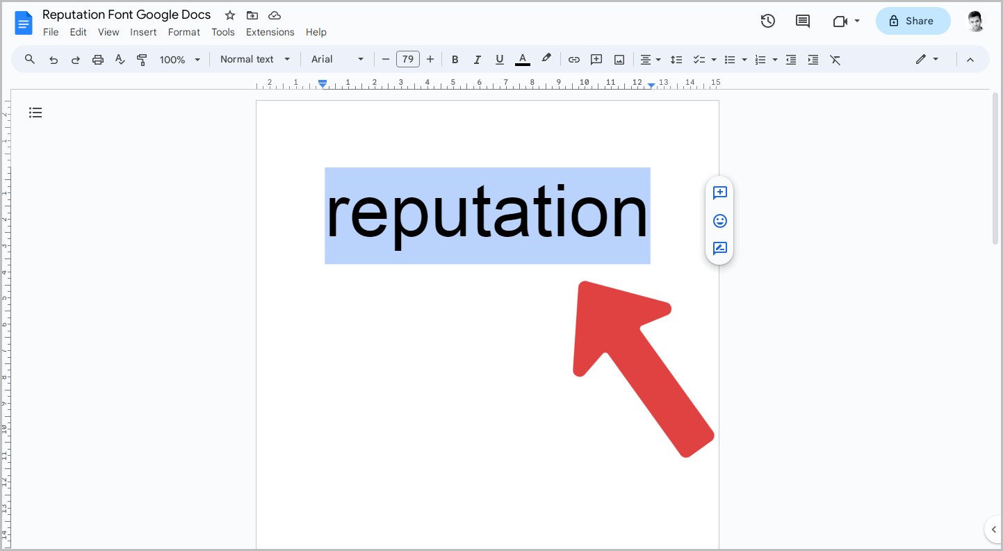 Reputation Font Google Docs