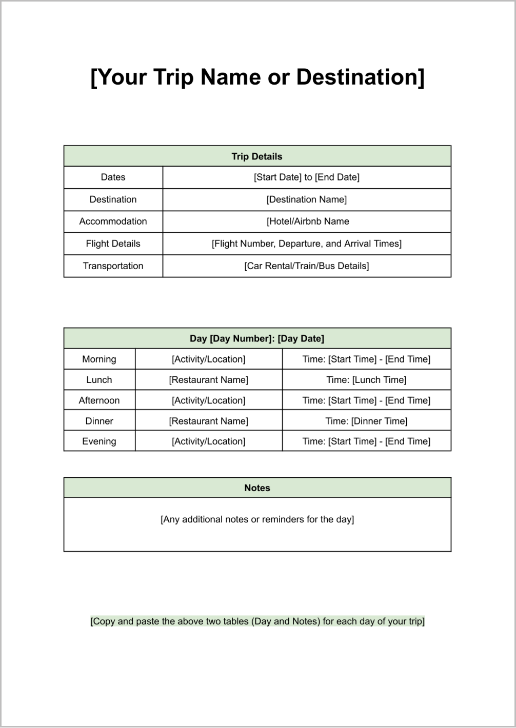 Business Travel Itinerary Template Google Docs-1 Google Docs Travel Itinerary Template