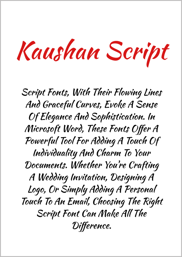 Microsoft Word Script Fonts