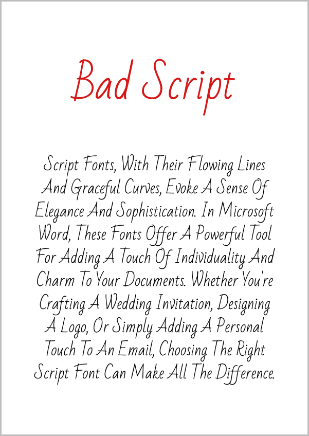 Microsoft Word Script Fonts