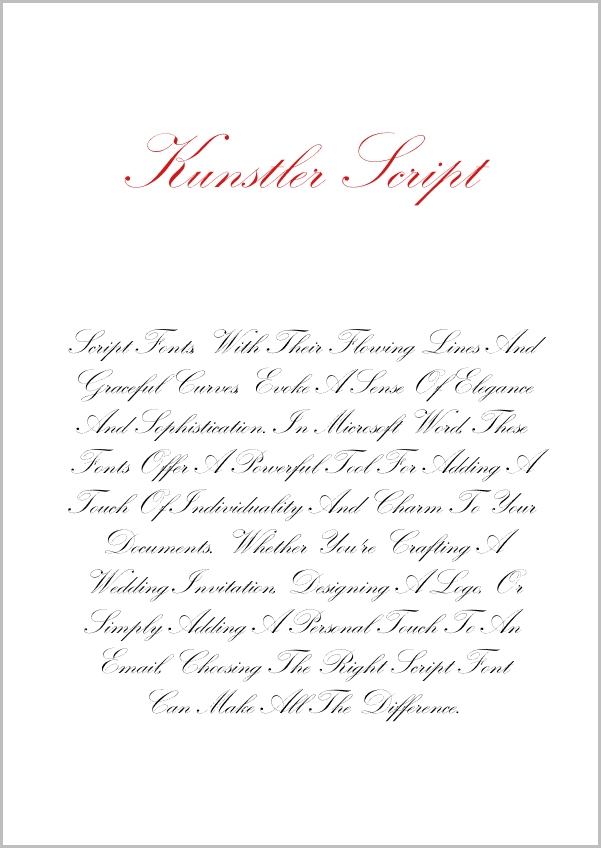 Microsoft Word Script Fonts
