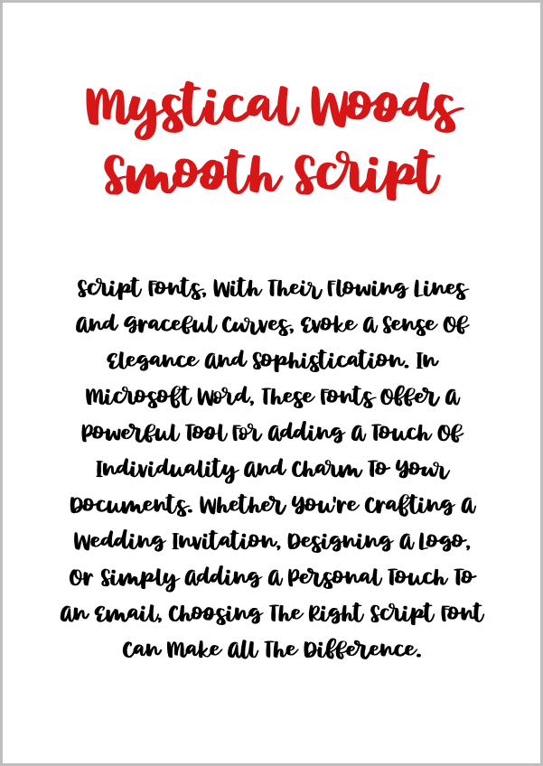 Microsoft Word Script Fonts