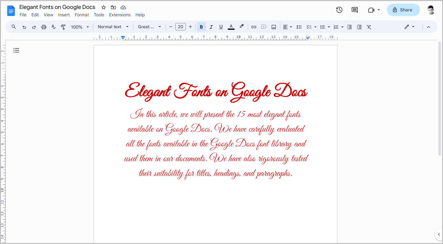 Elegant Fonts on Google Docs-1 Elegant Fonts on Google Docs