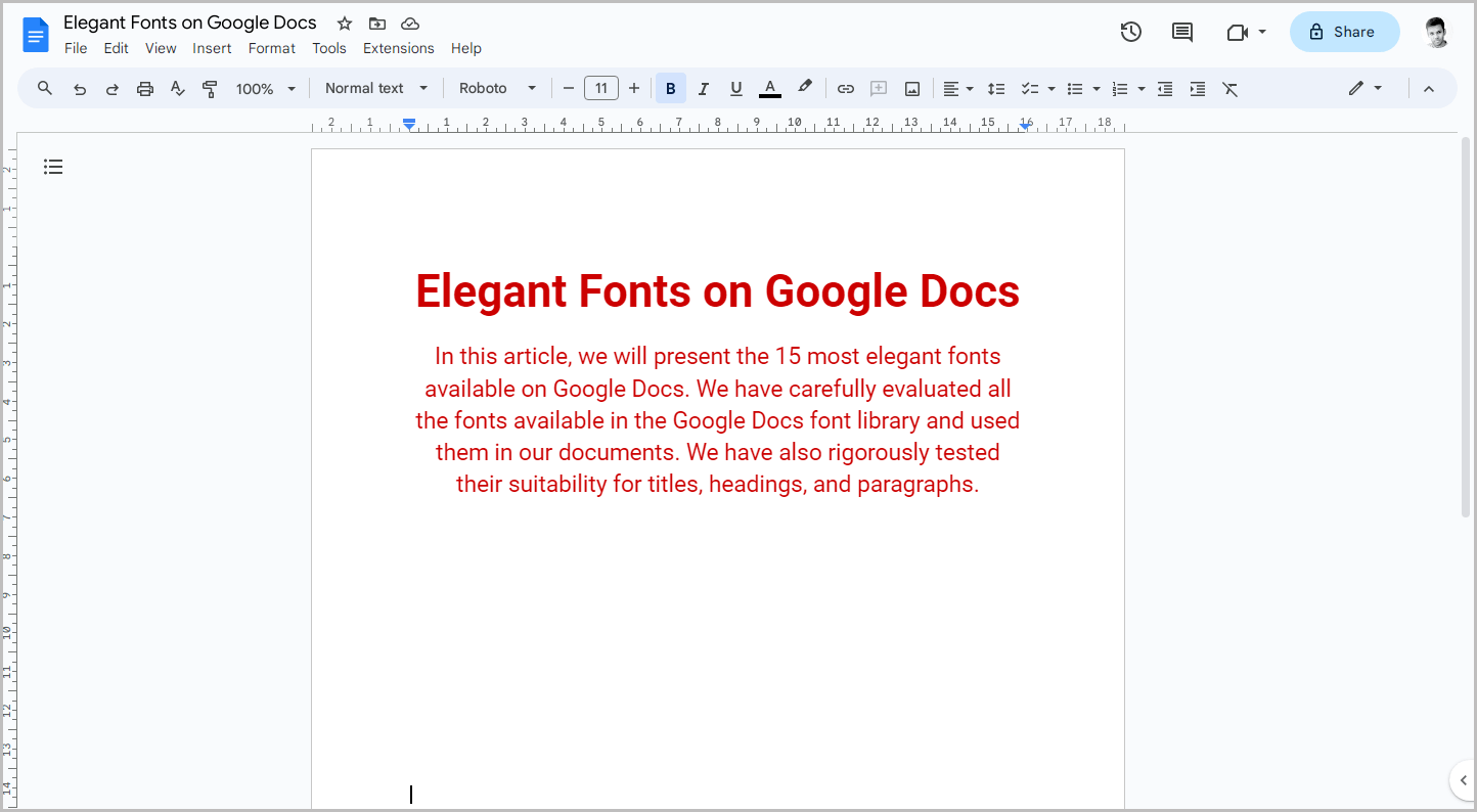 Elegant Fonts on Google Docs-2 Elegant Fonts on Google Docs