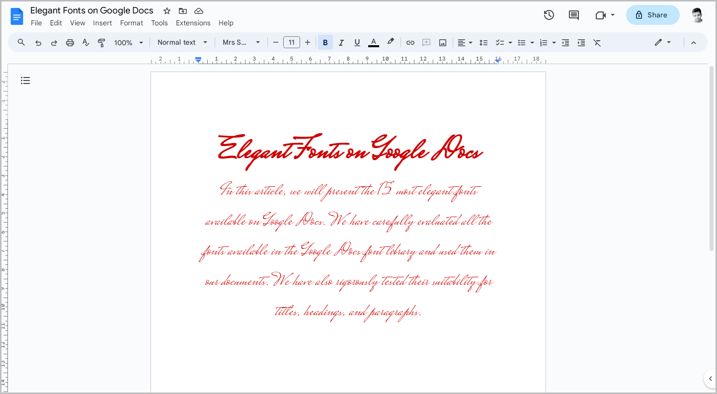Elegant Fonts on Google Docs-4 Elegant Fonts on Google Docs