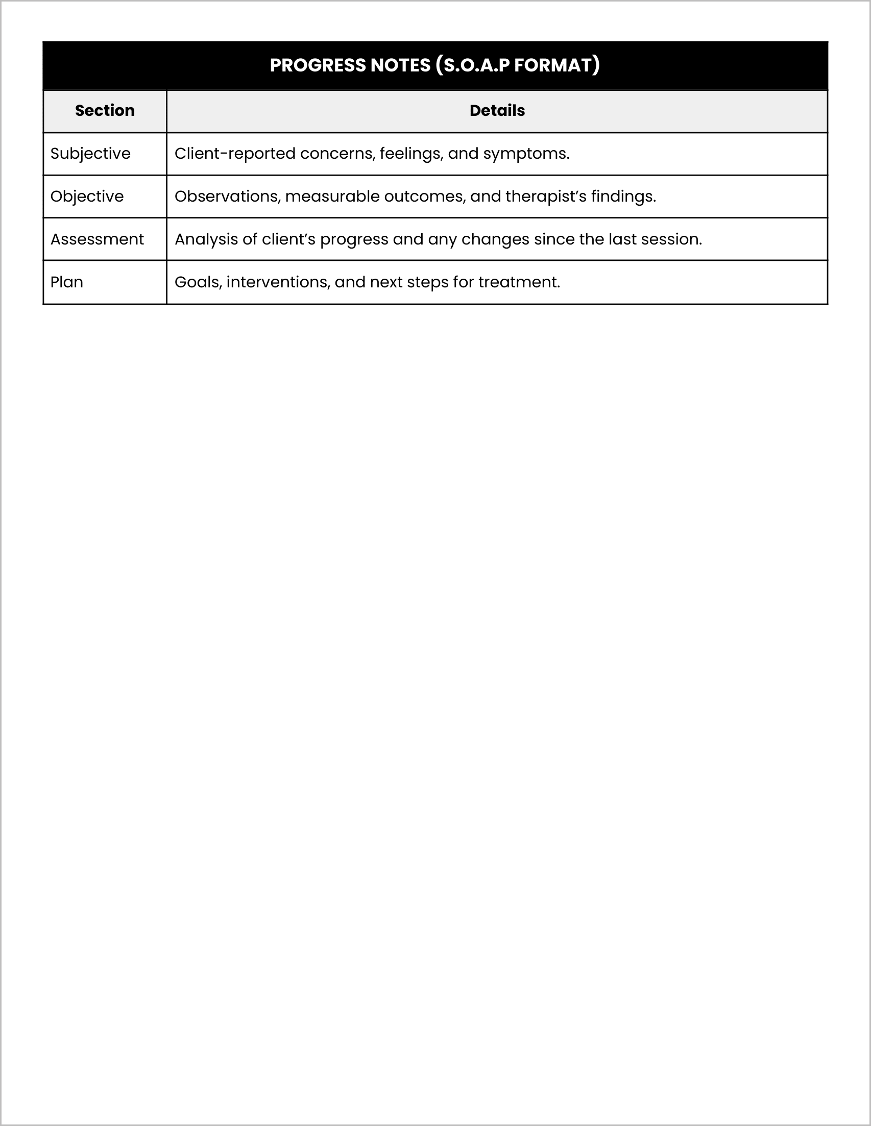 Free Counseling Intake Form (B&W)