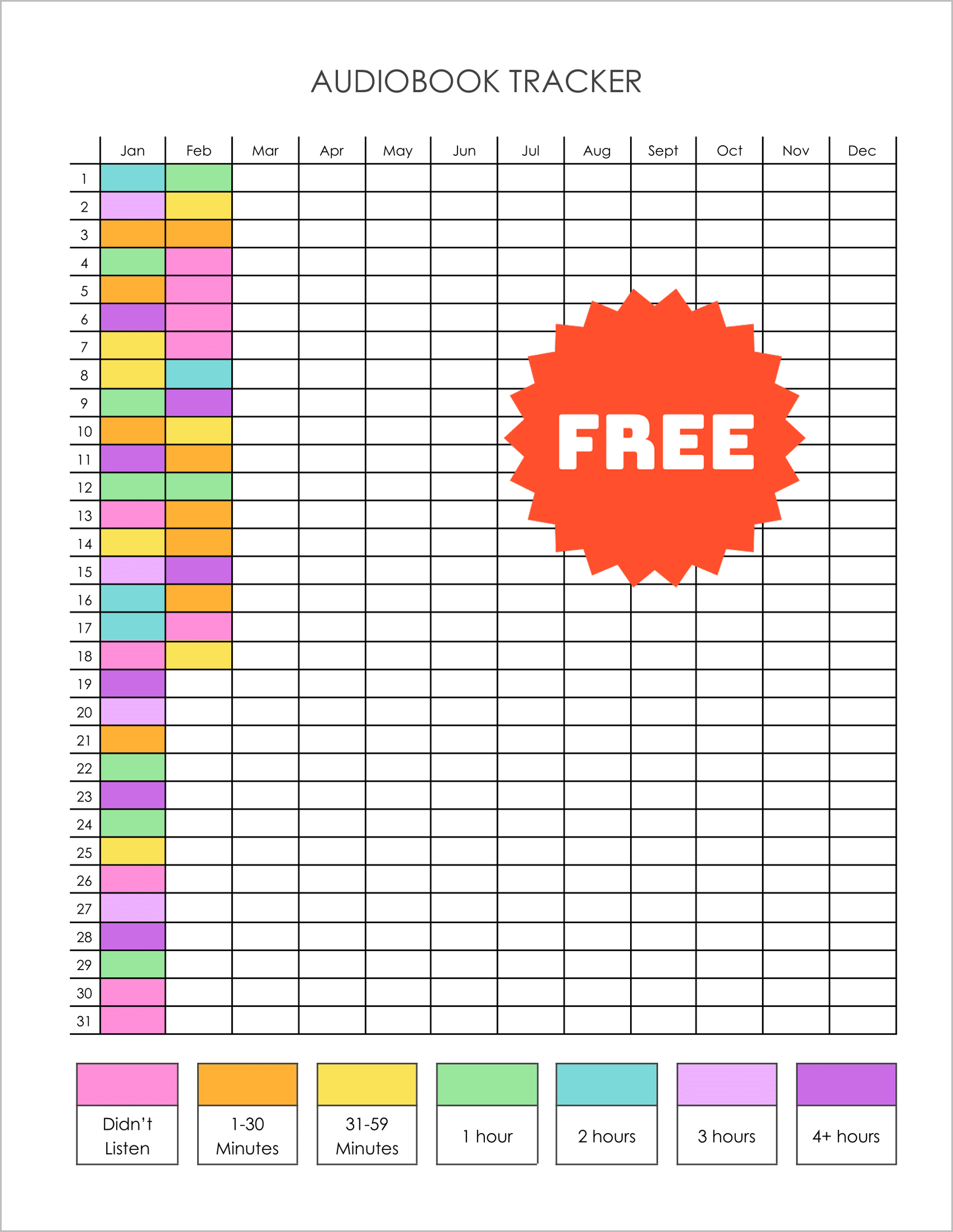 Free Printable Audiobook Tracker [PDF]