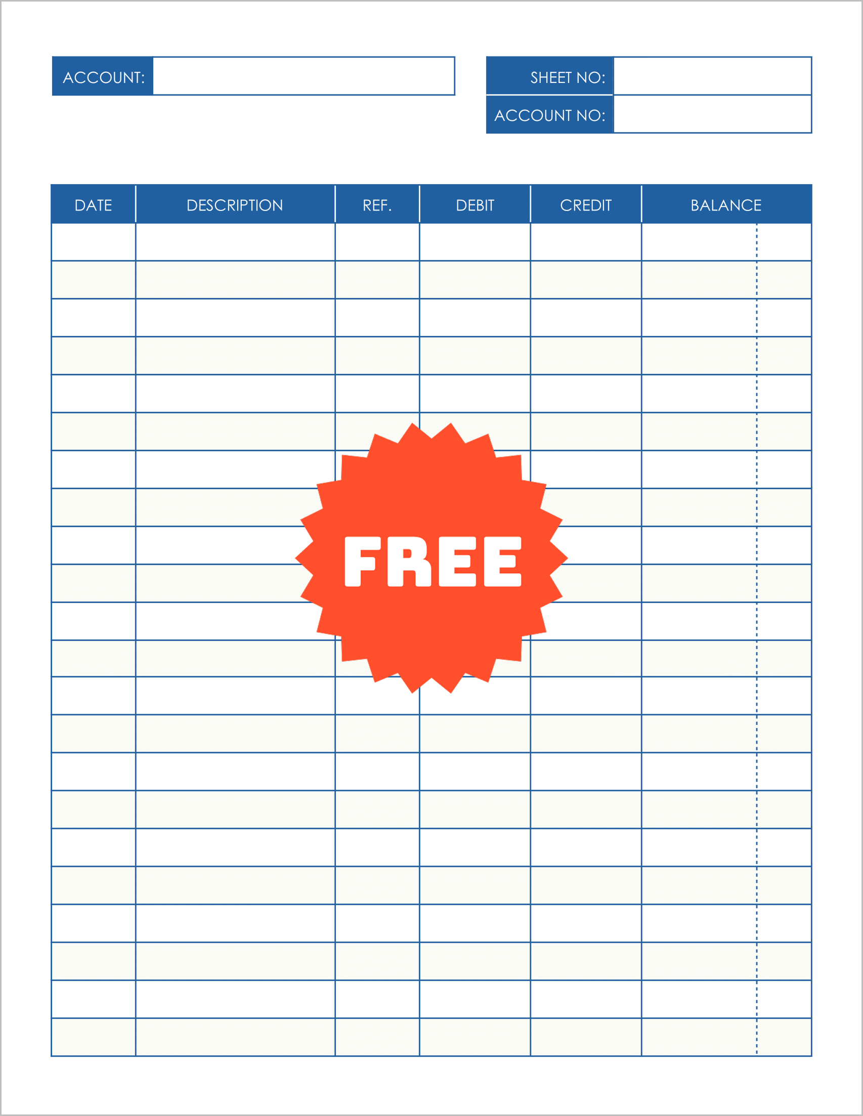 Free Printable Ledger Templates