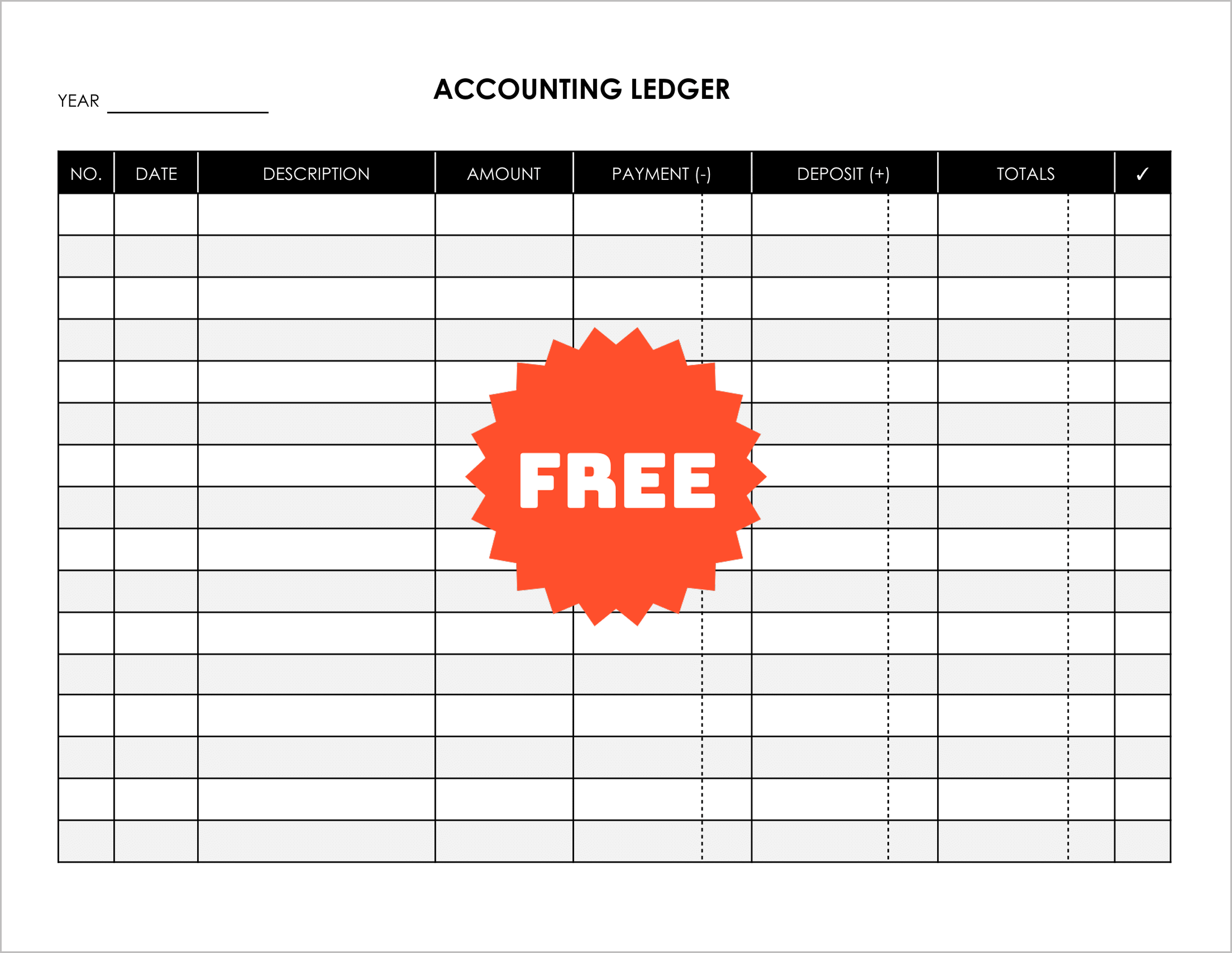 Free Printable Ledger Templates