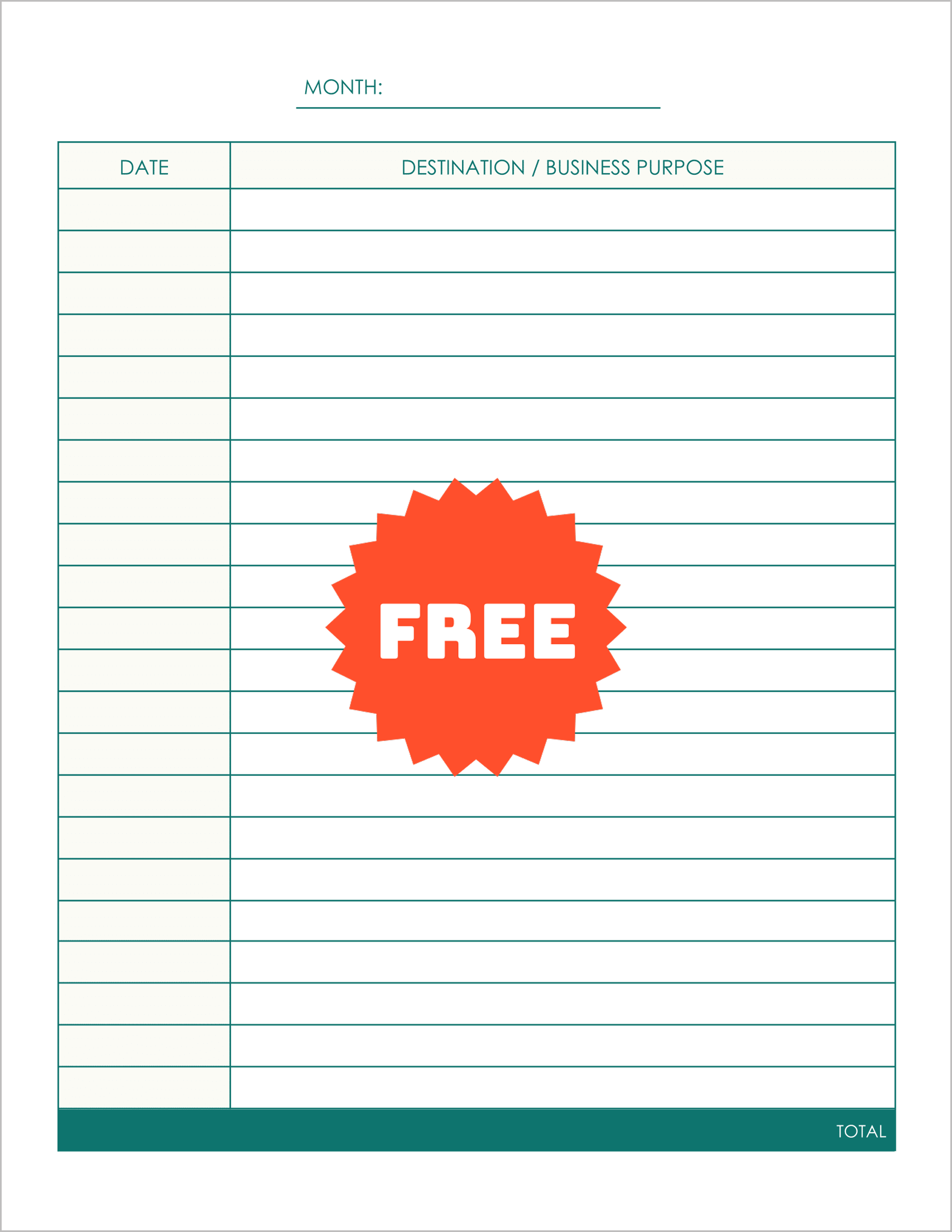 Free Printable Mileage Logs
