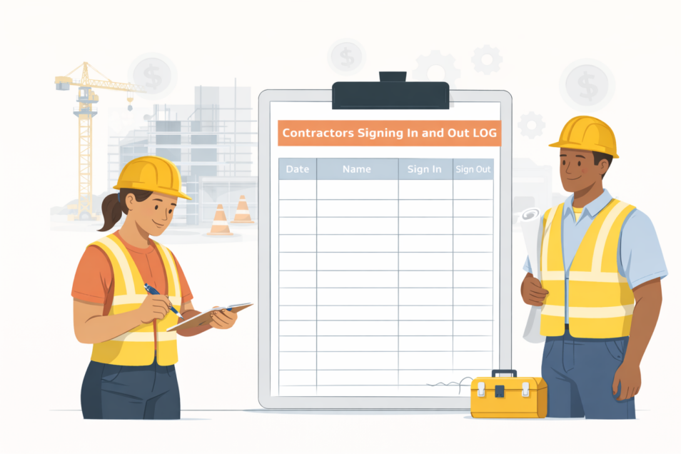 Free Printable Contractors Signing In and Out Logs